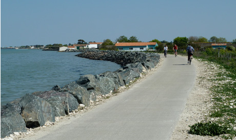 Vue sur une piste cyclable en bord de mer